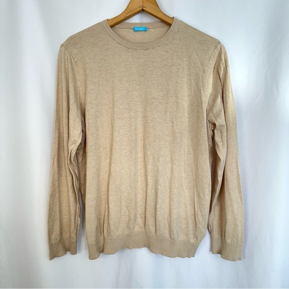 J. Mclaughlin‎ Sweater Mens XL Cashmere Blend Crewneck Pullover Brown Tan - Picture 1 of 12